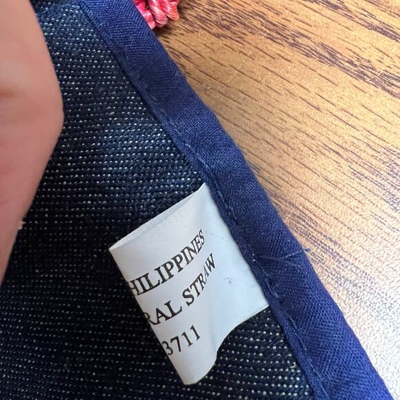 Q&A Vintage American Flag Straw Bag Purse Clutch Women's Accessory - Picture 6 of 6